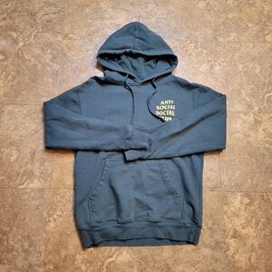 Anti Social Social Club Hoodie Mens Small Green Long Sleeve Pullover Made In USA